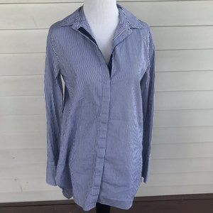 J Crew Long Sleeve Stripe Button Down Tunic Shirt